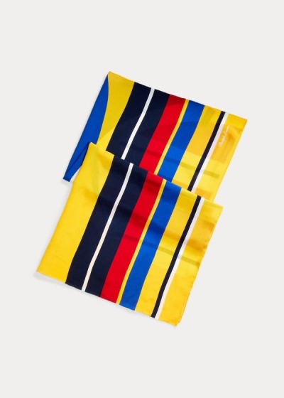Bufandas Ralph Lauren Hombre Amarillos - Geometric Silk - IJWRC4139
